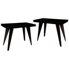 Pair of Black Lacquered Side Tables by William Haines