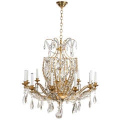 A Twelve-Light French Louis XVI-style Cage Form Chandelier