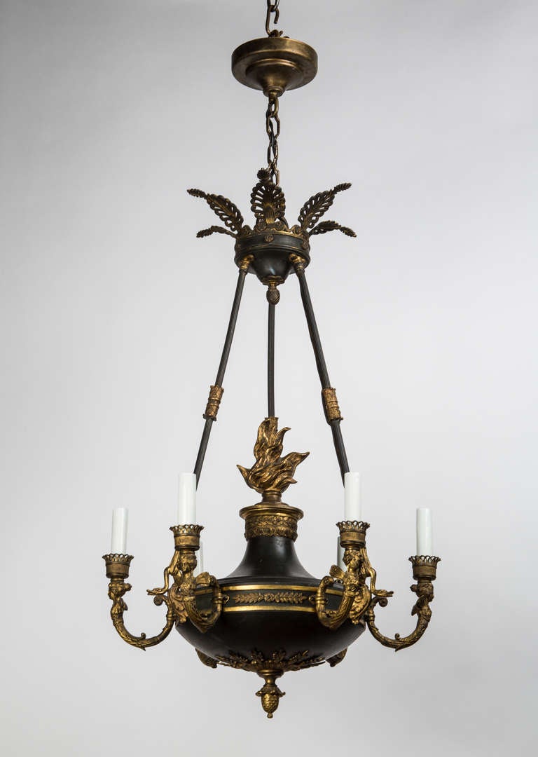 Six Light French Empire style Chandelier