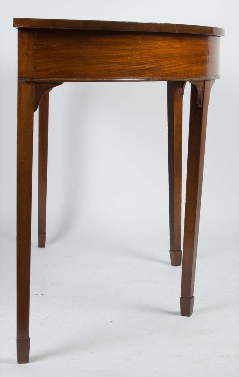 Pair of English Mahogany Demilune Consoles 1