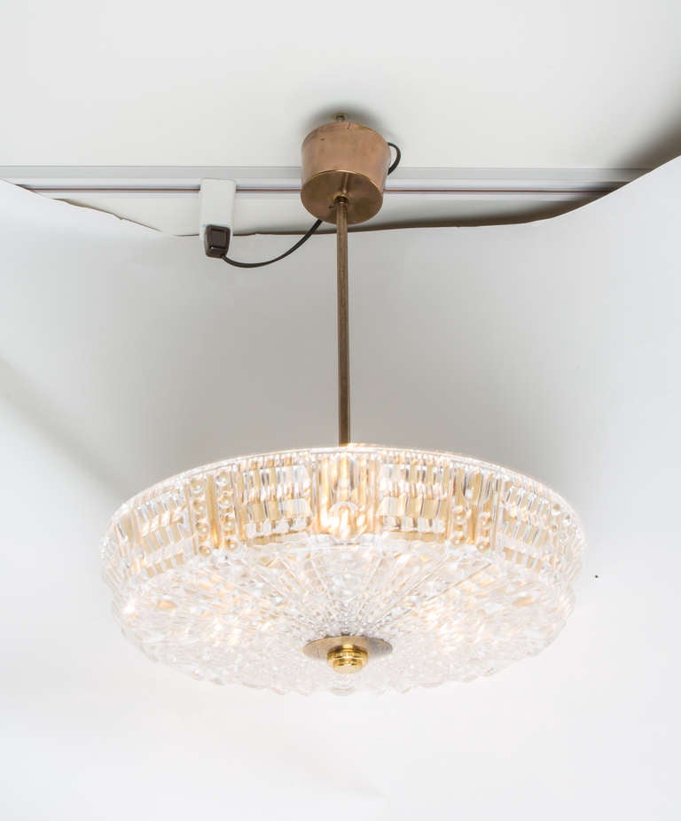 A Swedish Orrefors Ceiling Fixture In Excellent Condition In New York, NY