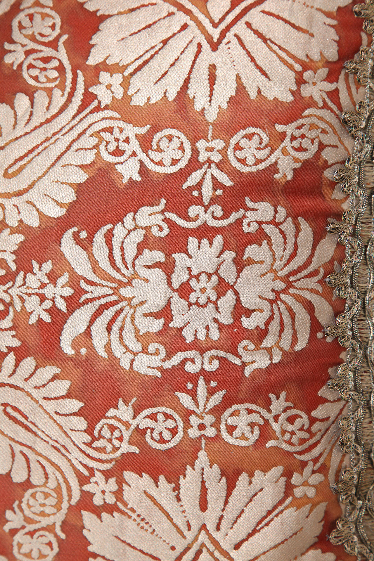 Fortuny Fabric Cushion in the Impero Pattern at 1stDibs