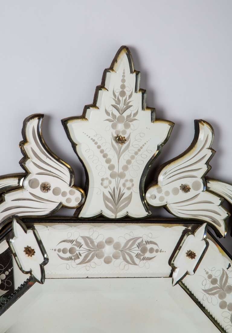 Venetian Mirror With Native American Motifs