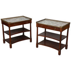 Pair of Three-Tiered, French Empire Style Side Tables