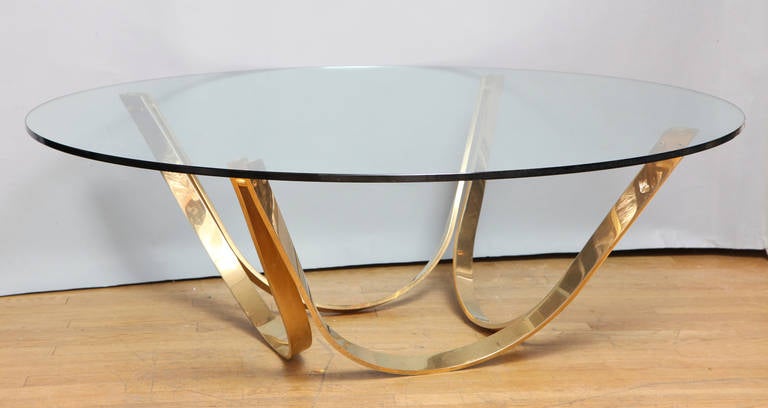 Chrome Contemporary Design Round Coffee Table