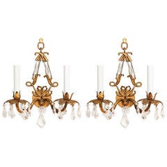 A Pair of Two-Light Bagues Style Wall Sconces