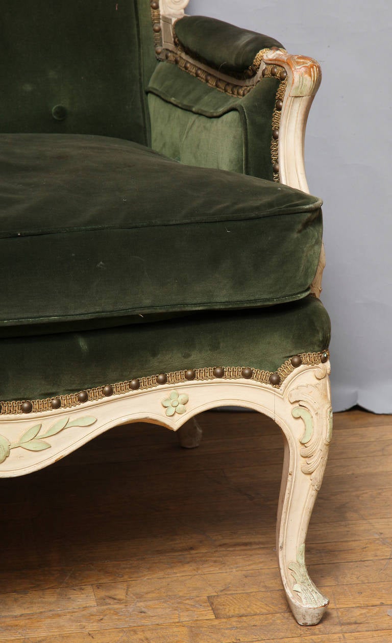 A Pair of French Louis XV Style Bergeres In Good Condition In New York, NY