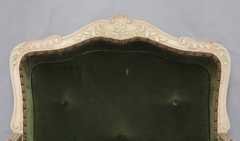 Velvet A Pair of French Louis XV Style Bergeres