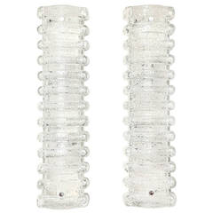 Pair of Kalmar Ribbed Glass Wall Lights