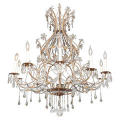 An Italian Gilt Metal 10 Light Chandelier