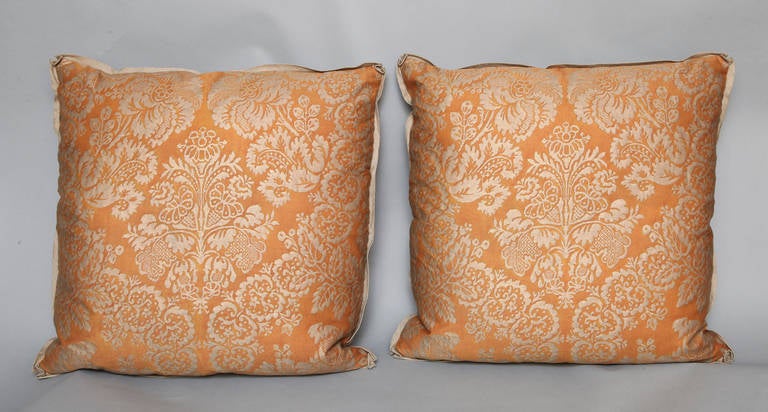 American A Pair of Vintage Fortuny Fabric Cushions