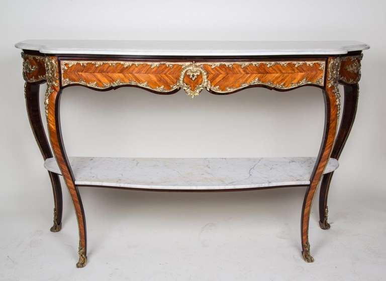 A Signed French Louis XV Style Console In Excellent Condition In New York, NY