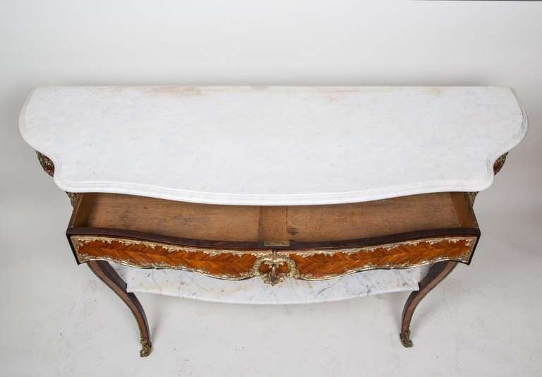 19th Century A Signed French Louis XV Style Console