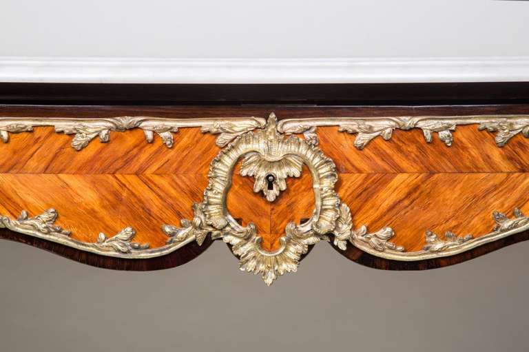 Tulipwood A Signed French Louis XV Style Console