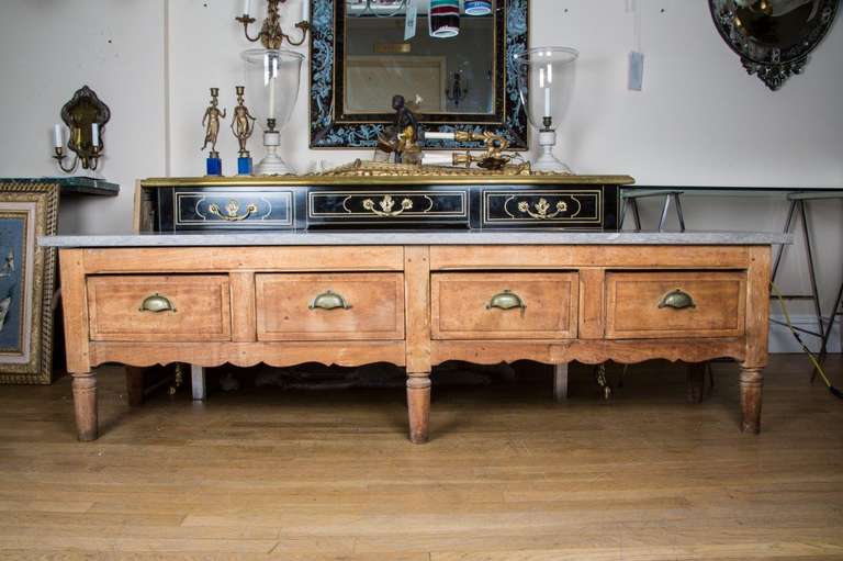 A 4 Drawer Low Table with Raised Panel Doors 1