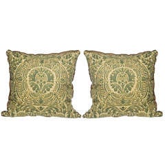 Retro A Pair of Fortuny Fabric Cushions