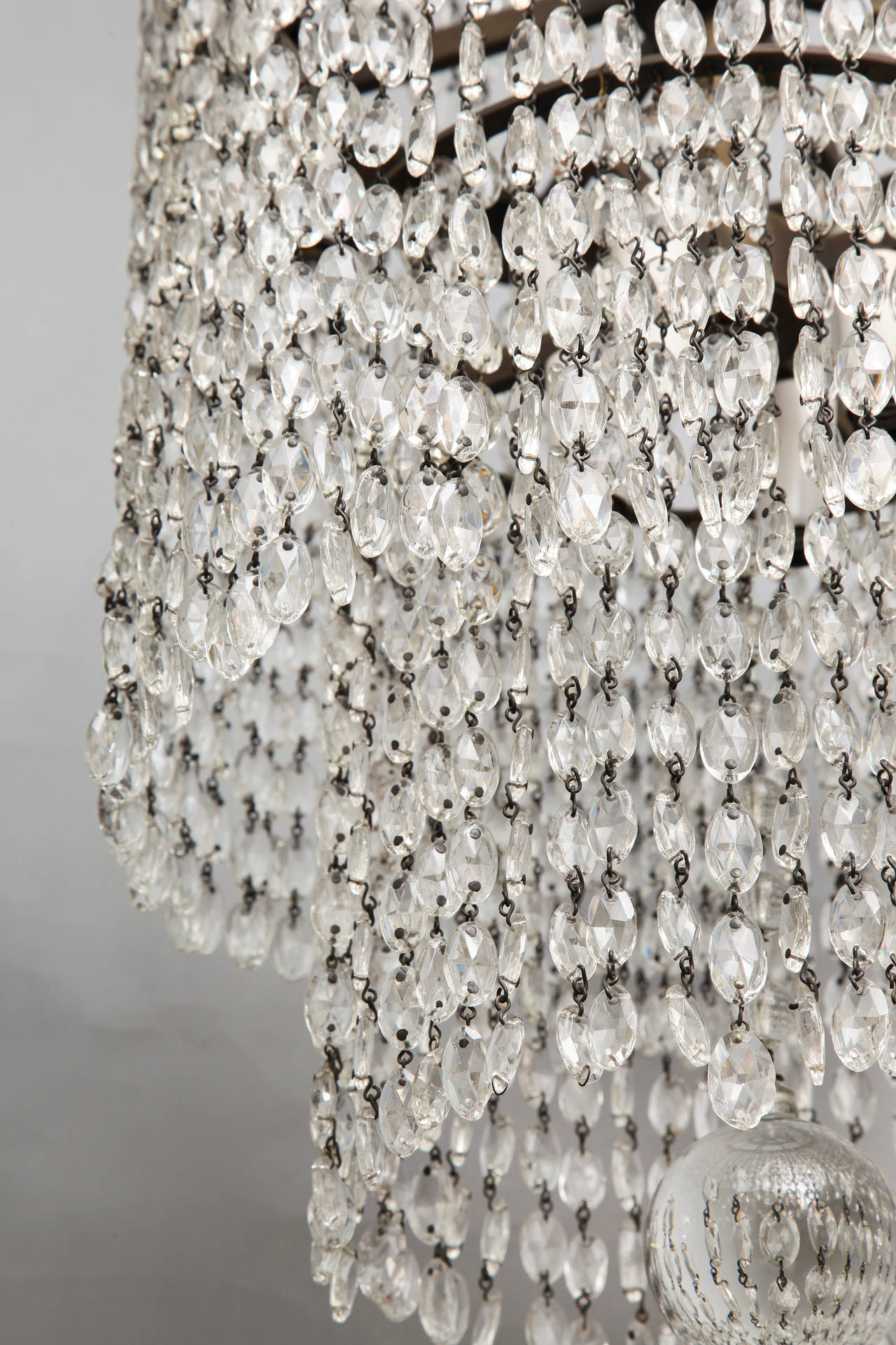 A French Art Deco Crystal Chandelier in the Manner of Emile-Jacques Ruhlmann 2