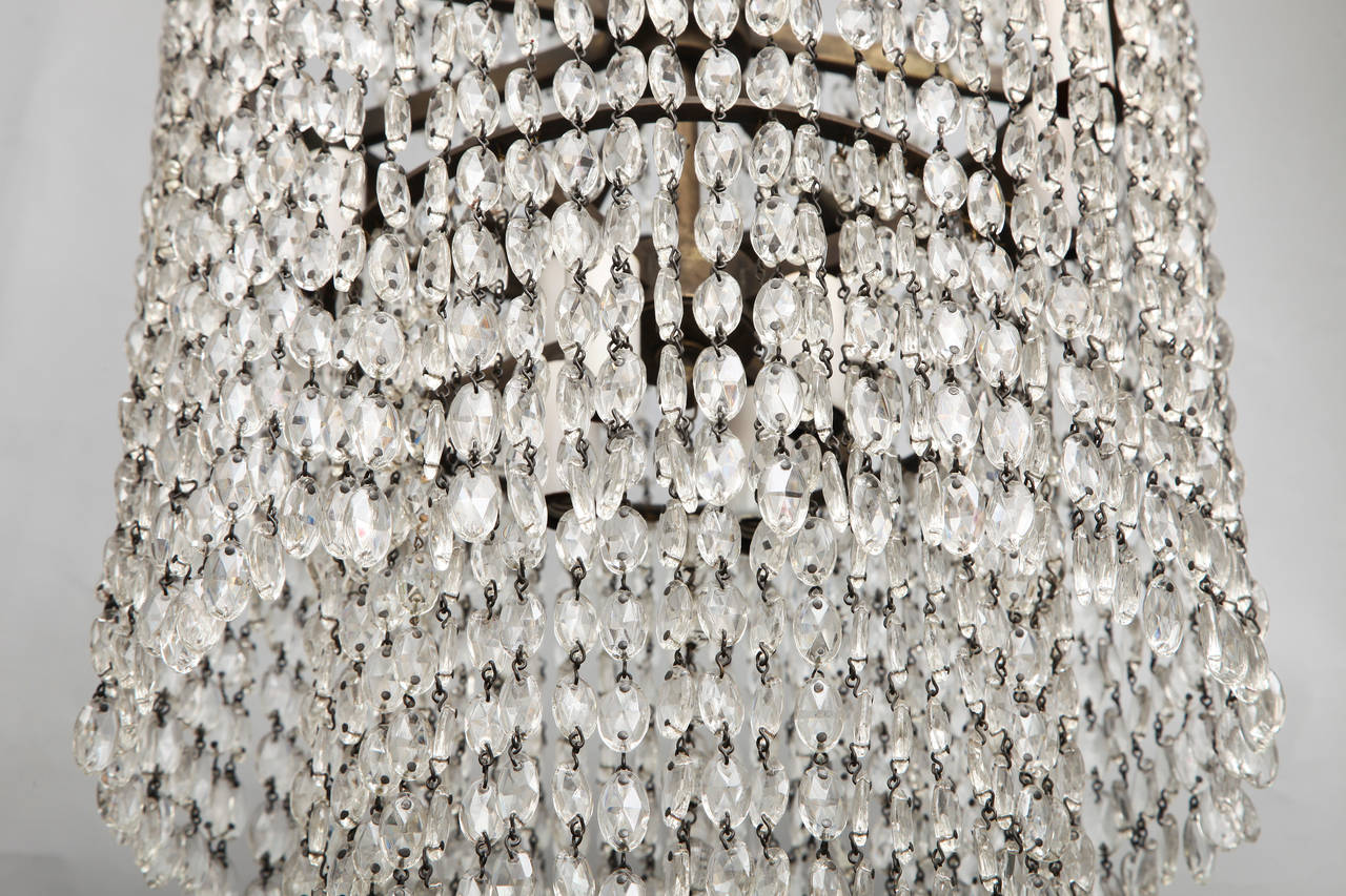 A French Art Deco Crystal Chandelier in the Manner of Emile-Jacques Ruhlmann 3