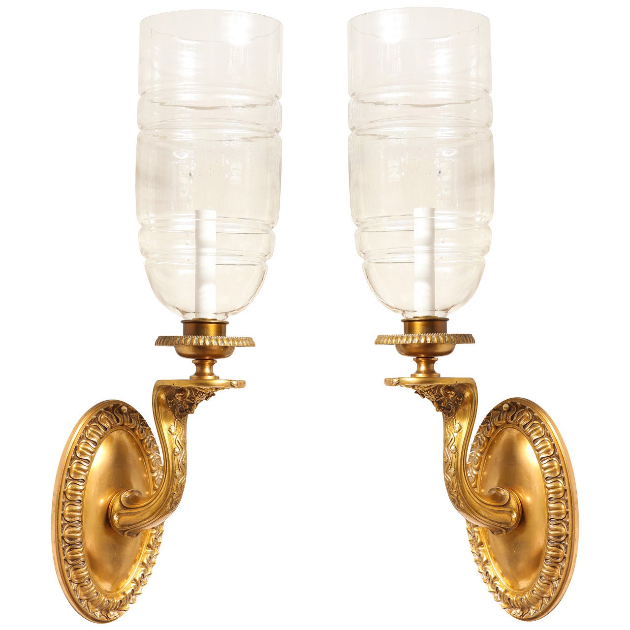 A Pair of Signed Neo-Grec Hurricane Wall Sconces by E.F Caldwell 