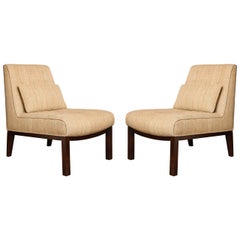 Paire de fauteuils pantoufles de style mi-siècle moderne Edward Wormley pour Dunbar