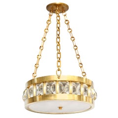 A 14" Tambour Pendant Fixture with Chain by David Duncan