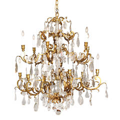 French Bronze Two-Tiered Twelve-Light Chandelier French Bronze Two-Tiered Twelve-Light Chandelier