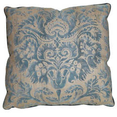 A Fortuny Fabric Cushion in the DeMedici Pattern 6