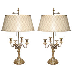 Pair of French Regence Style Bouillotte Lamps