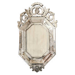 Antique An Octagonal Venetian Mirror