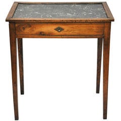 French Pear Wood and Saint Anne Marble-Topped Directoire Side Table, circa 1790
