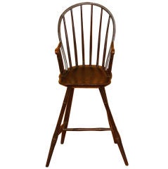 New England Windsor Painted High Chair, Circa 1800