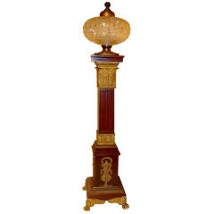 New York Neo-Classical Mahogany Lamp by P.E. Guerin