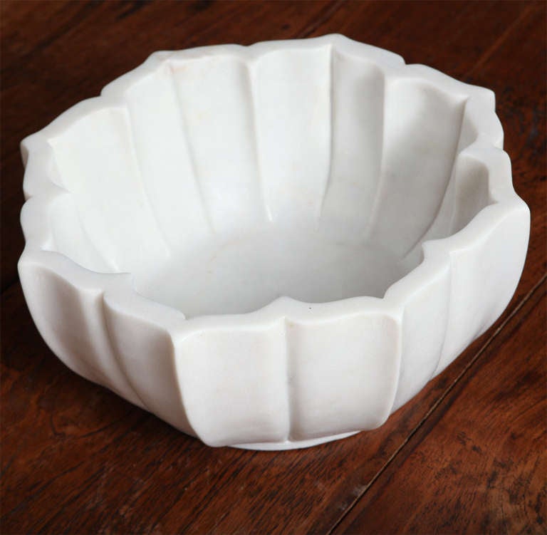 Indian White Marble Deep Bowl