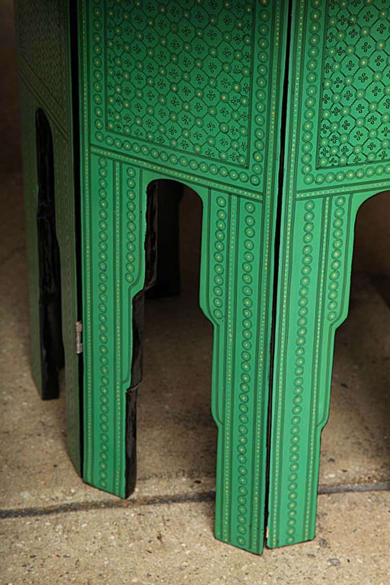 Contemporary Green Octagonal Side Table