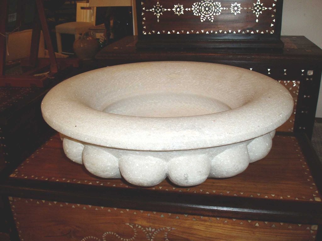 White Marble Fountain Bowl