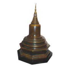 Bronze Burmese Chedi Stupa
