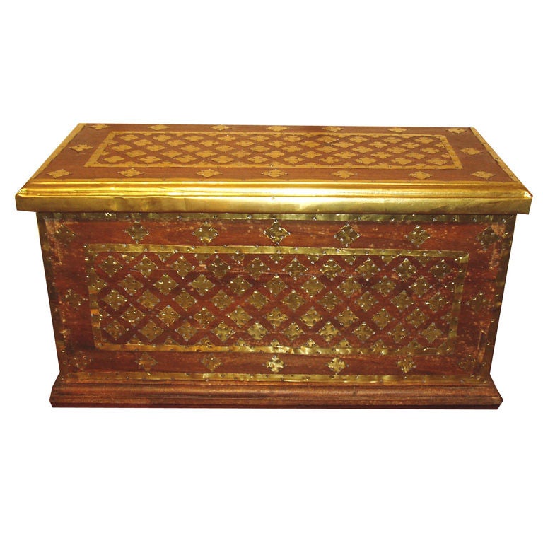 Decorative Brass Trimmed Box at 1stDibs