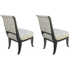 Pair of Petite Chairs in the Manner of Émile-Jacques Ruhlmann