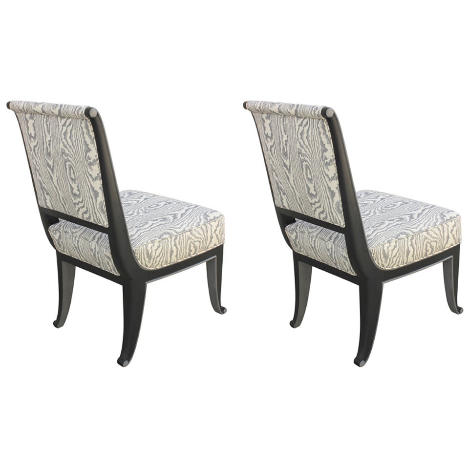 Pair of Petite Chairs in the Manner of Émile-Jacques Ruhlmann For Sale