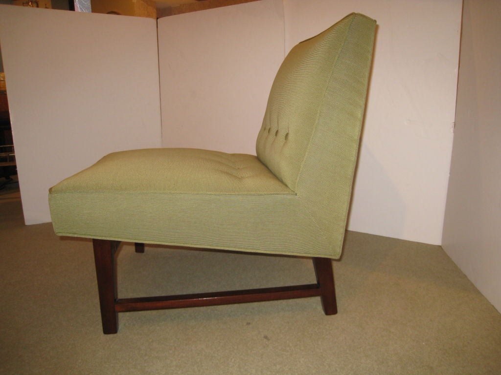 Mahogany Pair of Edward Wormley for Dunbar Slipper Chairs For Sale