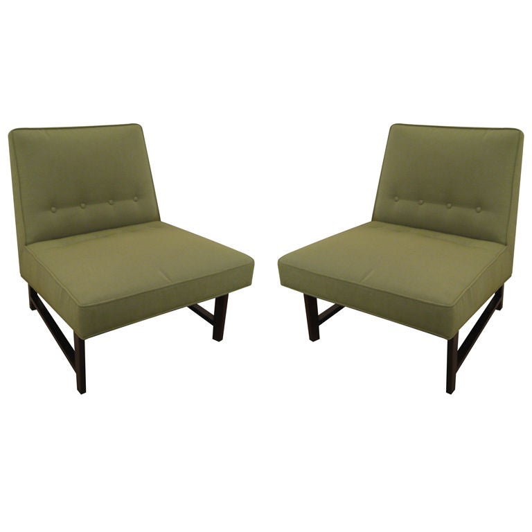 Pair of Edward Wormley for Dunbar Slipper Chairs For Sale