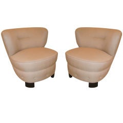 Pair of 1930s Petite Slipper Chairs