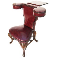 English Leather Cockfighting Chair