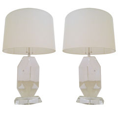 Pair of Rittsco  Lucite Table Lamps