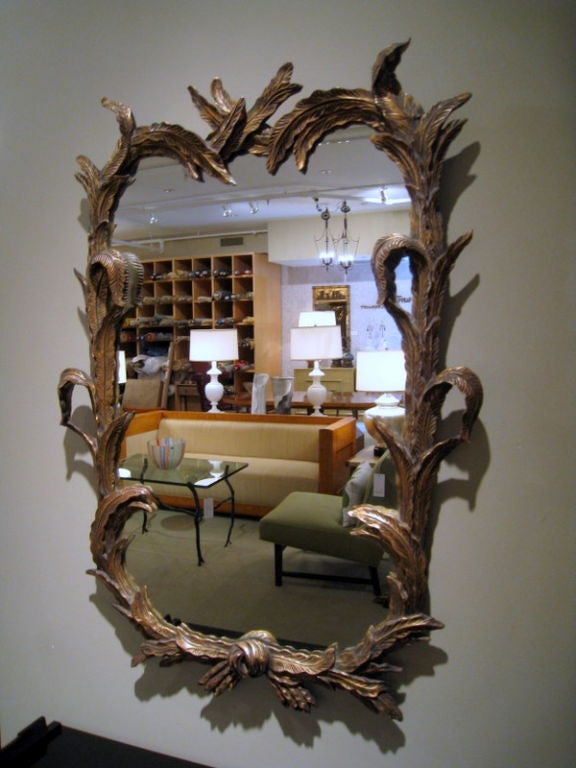 Italian Hand-Carved Gilt Mirror In Excellent Condition In Los Angeles, CA