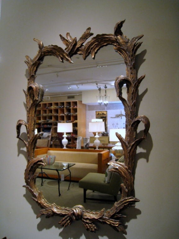 20th Century Italian Hand-Carved Gilt Mirror