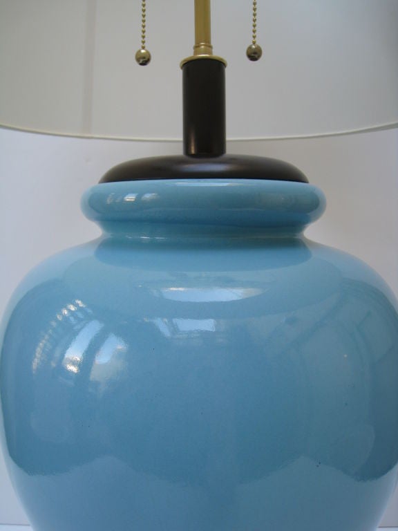 American Pair of Large Ceramic Table Lamps