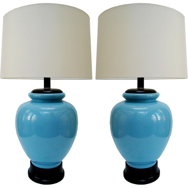 Pair of Large Ceramic Table Lamps