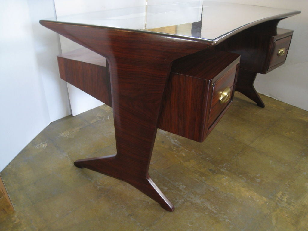 Gugliemo Ulrich Pallisander and Glass Desk 1