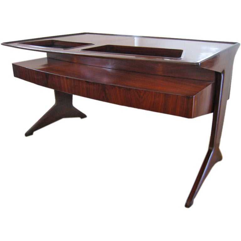 Gugliemo Ulrich Pallisander and Glass Desk